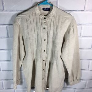 Ilio Button down Linen Blend Blouse Size Small